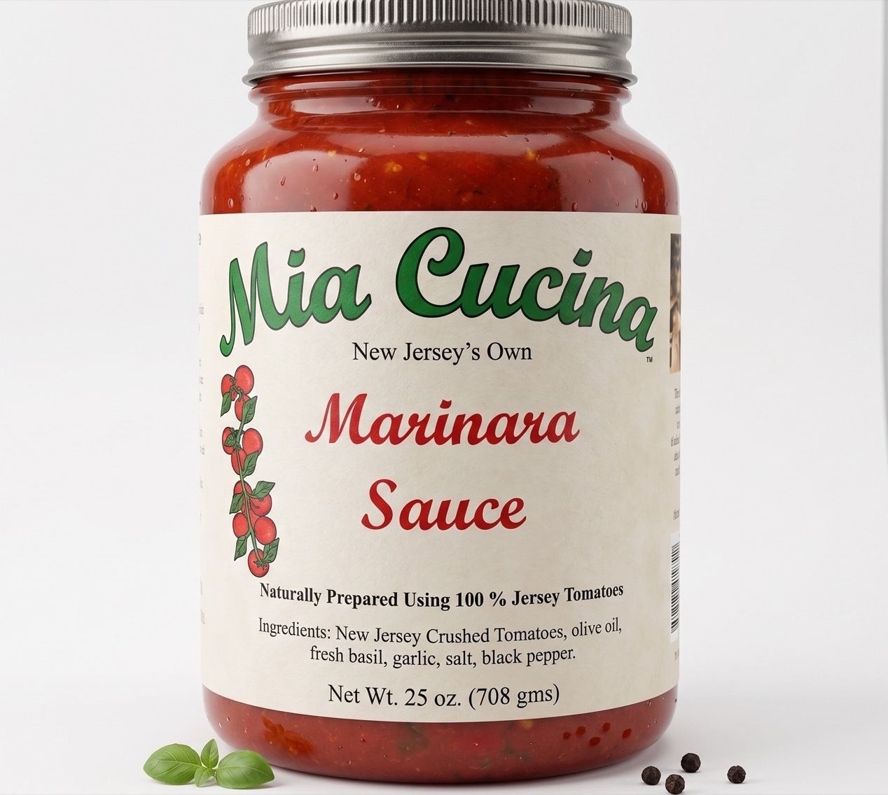 Mia Cucina marinara sauce — a label printed by Certified Labeling Solutions